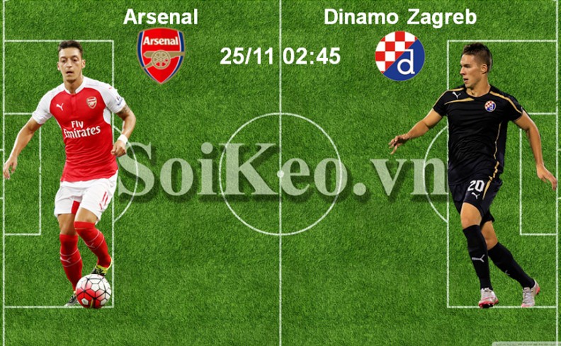 Soi Kèo thông tin trước trận Arsenal – Dinamo Zagreb 25/11 02:45