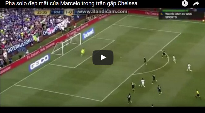 Pha solo đẹp mắt của Marcelo trong trận gặp Chelsea