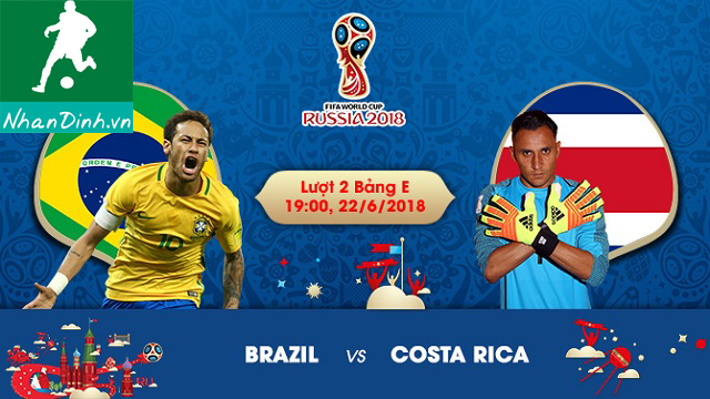Nhận Định Soi Kèo 22/06 19:00 Brazil vs Costa Rica: có một bữa tiệc nhẹ